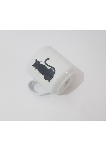350 ml Çay Kahve Su Kupası Kedi Desenli Porselen Kupa