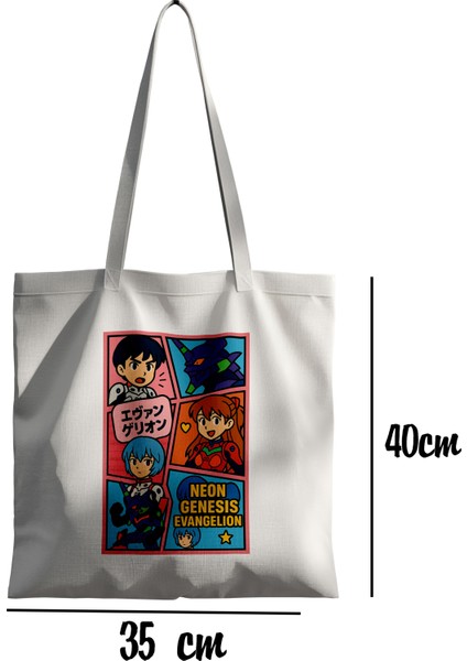Neon Genesis Evangelion Rei Asuka Shinji Bez Çanta 35X40CM - Anime Çanta - Tote Bag fiyatları