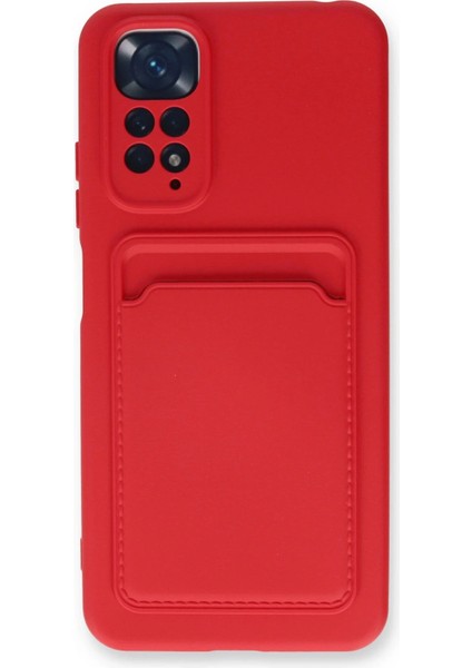 Xiaomi Redmi Note 11S Kılıf Kelvin Kartvizitli Silikon - Kırmızı Zrnet