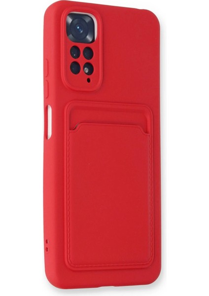 Xiaomi Redmi Note 11S Kılıf Kelvin Kartvizitli Silikon - Kırmızı Zrnet