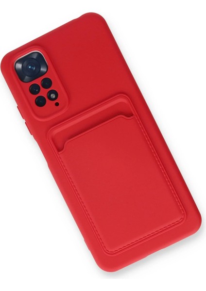 Xiaomi Redmi Note 11S Kılıf Kelvin Kartvizitli Silikon - Kırmızı Zrnet