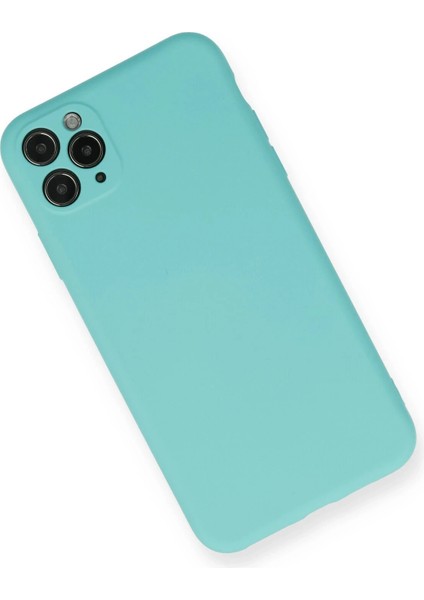 Apple iPhone 11 Pro Max Kılıf Nano Içi Kadife Silikon - Turkuaz Zrnet