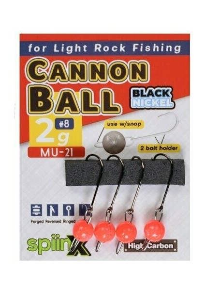 Cannon Ball Jighead Uv Pembe 1.5gr Iğne No:8 4lü Paket