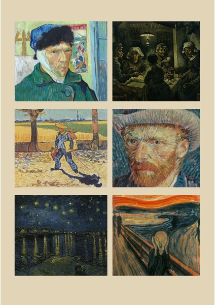 Van Gogh Temalı Sanatsal Seti | 3 Sayfa | Seti | Çıkartma Seti