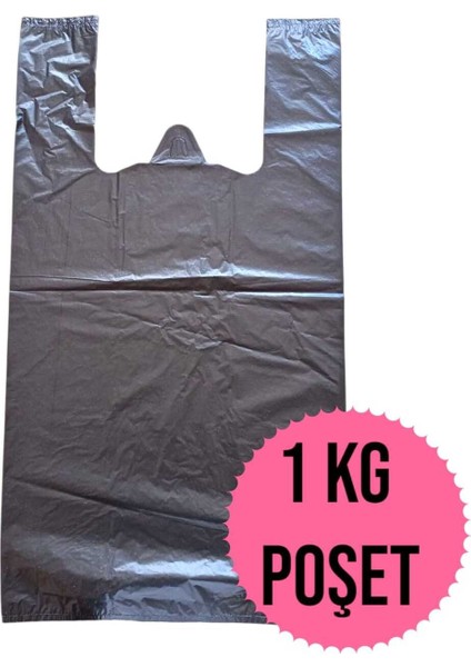 Büyük Boy 1kg Atlet Market Poşeti Siyah Poşet 30X56CM Sağlam