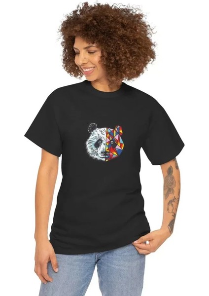 Grip&hug Unisex Bisiklet Yaka Baskılı T-Shirt - Siyah