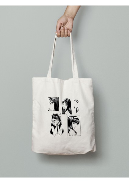 Junji Ito Tomie Bez Çanta 35X40CM - Anime Çanta - Tote Bag