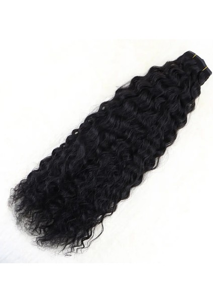 Yoğun Dalgalı 7 Parça Görünmez Yarım Ay Set Gerçek Saç / 55 cm