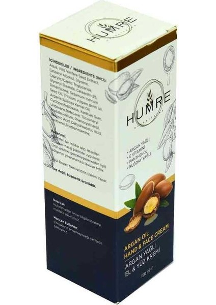 Hsyn Humre Argan Yağlı E Vitaminli El ve Yüz Kremi 150 ml Akdenizpos Yeni