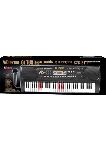 TFL-328-21 Vlektro 61 Tuş Işıklı Büyük Pi̇yano -Vrd