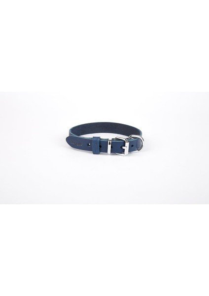 Hsyn Deri El Yapımı Köpek Boyun Tasması 2X30-35 cm Mavi Akdenizpos Yeni