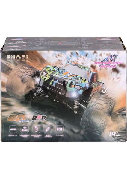 001E Kumandalı 4x4 Fırçası Motor 1:14 Gaser Arazi Aracı -
