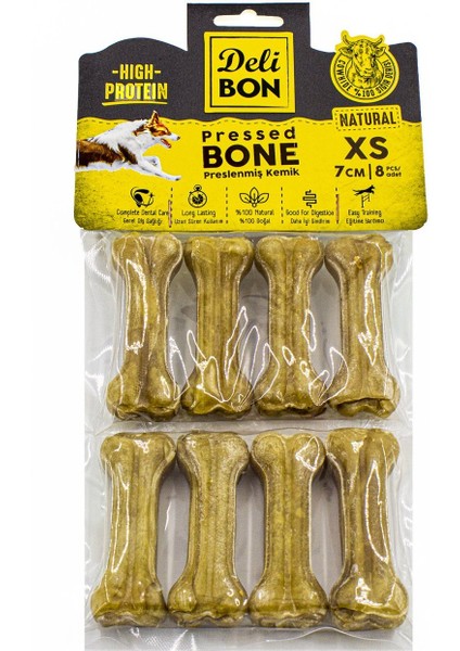 Hsyn Deri Köpek Çiğneti Pres Kemik 8X7CM Natural Akdenizpos Yeni