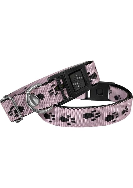 Hsyn Köpek Tasması Patili Dokuma 2 cm - Min: 30 cm - Max: 50 cm Açık Pembe Akdenizpos Yeni
