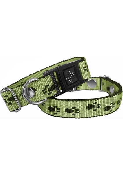 Hsyn Köpek Tasması Patili Dokuma 2 cm - Min: 30 cm - Max: 50 cm Yeşil Akdenizpos Yeni