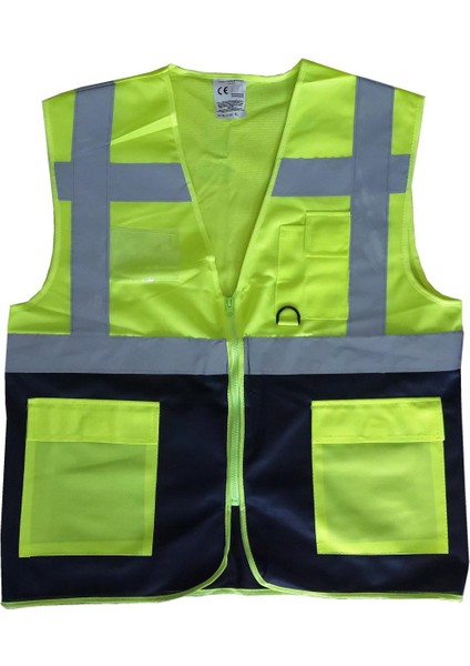 Hsyn Yönetici Ikaz Yeleği Sarı/lacivert Xl Beden Akdenizpos Yeni