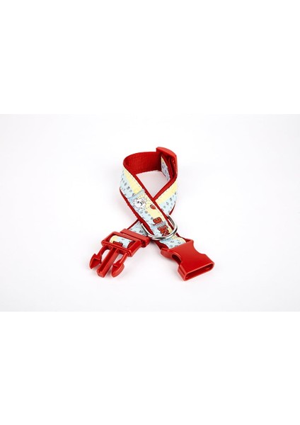 Hsyn Pati Desenli Dokuma Köpek Boyun Tasması 3 cm x 36-60 cm Kırmızı Akdenizpos Yeni