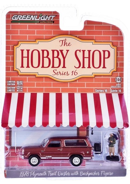 1/64 The Shop Series 16- 1978 Plymouth Trail Duster Wiht Backpacker Figure