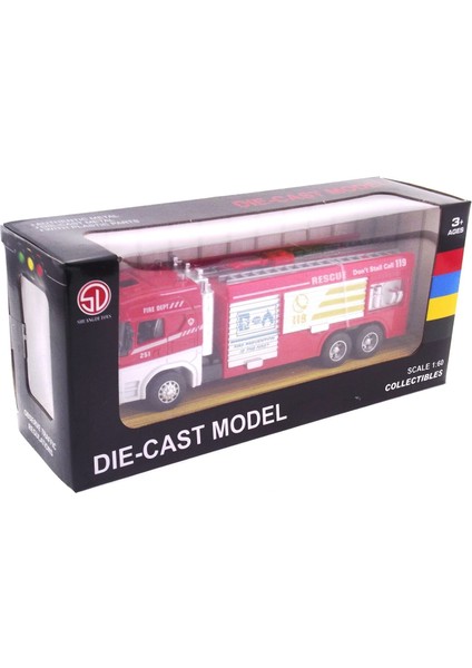 Die Cast Model Çek Bırak Merdivenli İtfaiye Kamyonu