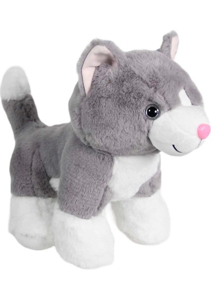 Kedi Peluş Gri 36 cm