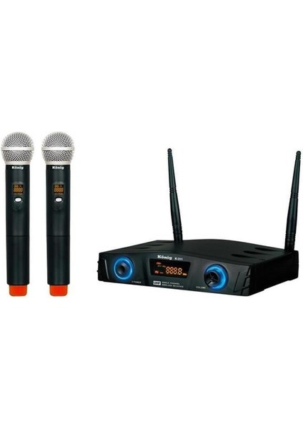 Hsyn K-312 16 Kanal Uhf Digital Çift Kanal 2 El Kablosuz Telsiz Mikrofon Akdenizpos Yeni