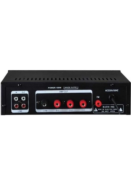 Hsyn WM-605U Usb-Bluetooth 2 Bölgeli 2 Mikrofon Girişli 100 Watt Trafolu Anfi Akdenizpos Yeni