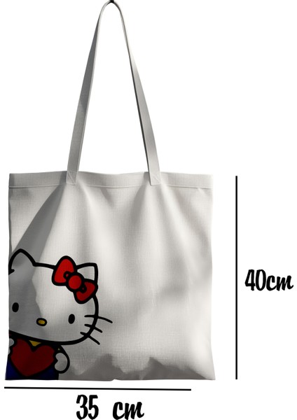 Sanrio Kalpli Hello Kitty Baskılı Bez Çanta 35X40CM - Anime Çanta - Tote Bag fiyatları