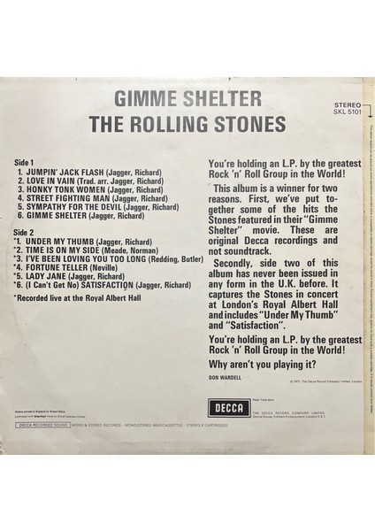 The Rolling Stones Gimme Shelter Lp Plak
