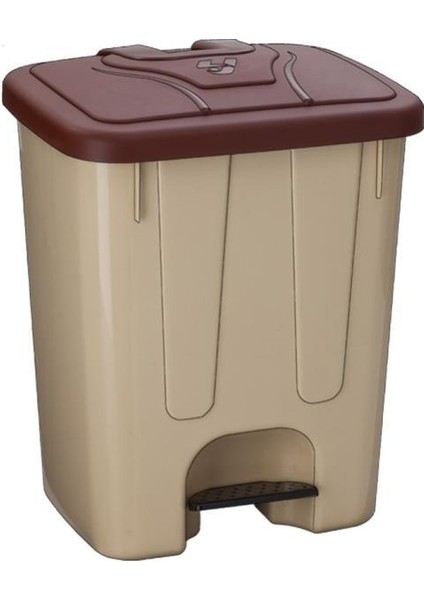 SY-4255 40 Lt Köşeli Pedallı Plastik Çöp Kovası (Iç Kovasız)
