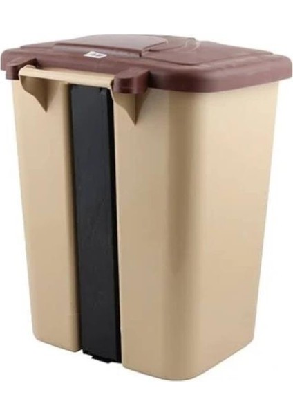 SY-4255 40 Lt Köşeli Pedallı Plastik Çöp Kovası (Iç Kovasız)