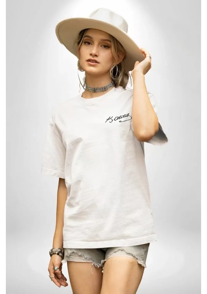 Grip&hug 30 Ağustos Unisex Baskılı T-Shirt - Beyaz