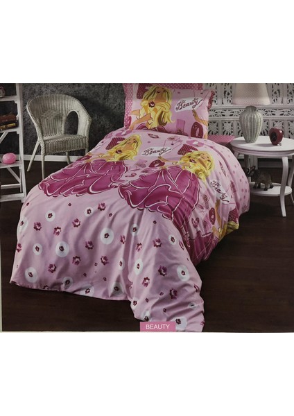 Golden Home Ranforce Pembe Kız Çocuk Tek Kişilik Nevresim Takımı Beauty