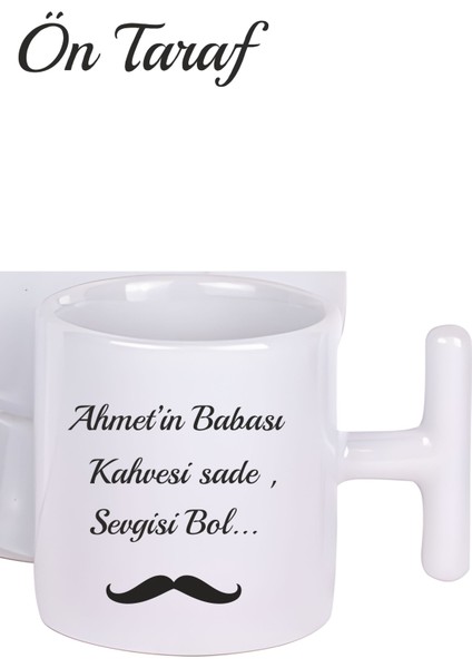 Babalar Için Özel Tasarım Türk Kahvesi Fincanı T Kulplu