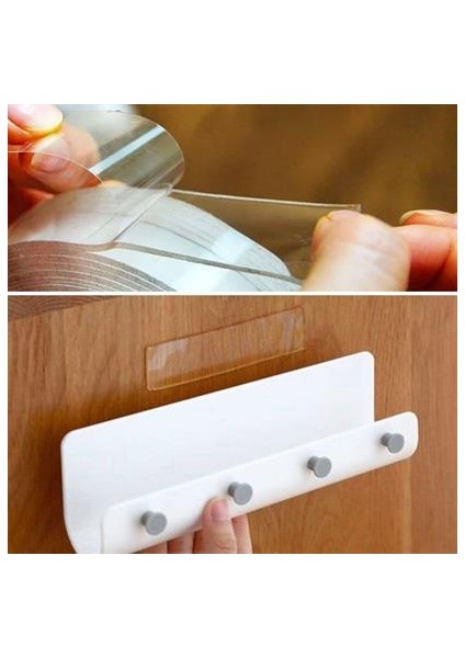Ultra Güçlü Çift Taraflı 2 mt x 3 cm Çift Taraflı Nano Bant