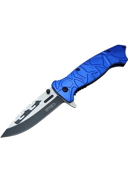 Lanmark M30B Tırtıklı Kamp Çakı 21 cm - Plastik Sap, Otomatik