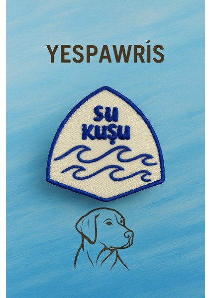Su Kuşu Köpek Arması - Su Aşığı Köpekler Için Bandana, Kıyafet ve Çantalar Için Ütüyle Yapışan Arma