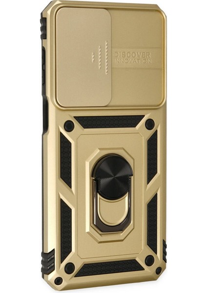 Samsung Galaxy M33 Kılıf Pars Lens Yüzüklü Silikon - Gold Zrnet