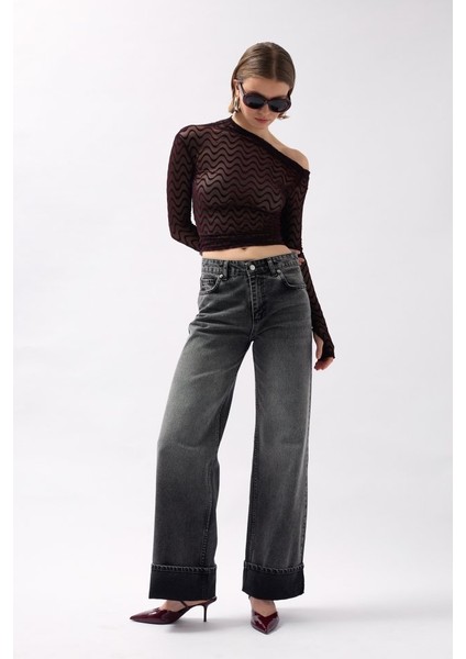 Grip&hug Paça Katlamalı Yüksek Bel Jean