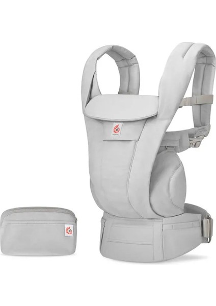Omni Deluxe Soft Touch %100 Pamuklu (Pearl Grey) , 4 Farklı Taşıma Pozisyonlu Ergonomik Kanguru , 0-4 Yaş Yeni Doğan ve Küçük Çocuklar Için