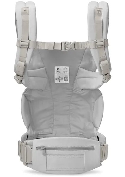 Omni Deluxe Soft Touch %100 Pamuklu (Pearl Grey) , 4 Farklı Taşıma Pozisyonlu Ergonomik Kanguru , 0-4 Yaş Yeni Doğan ve Küçük Çocuklar Için