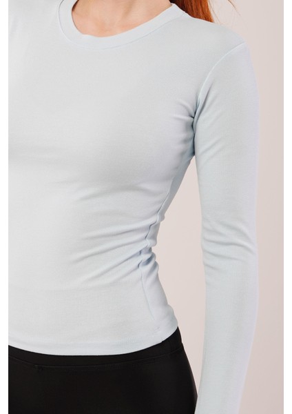 Grip&hug Uzun Kollu Basic Bebe Mavisi Bluz
