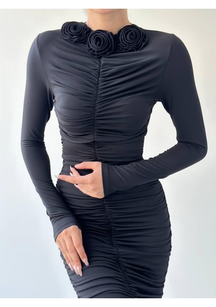 Grip&hug Carlis Gül Yaka Elbise