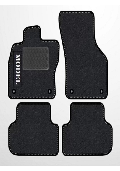 Audi Tt Mk1 1998-2006 Siyah Halı Siyah Kenar Petek Topuk