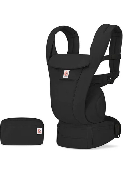 Omni Deluxe Soft Touch %100 Pamuklu (Onyx Black) , 4 Farklı Taşıma Pozisyonlu Ergonomik Kanguru , 0-4 Yaş Yeni Doğan ve Küçük Çocuklar Için
