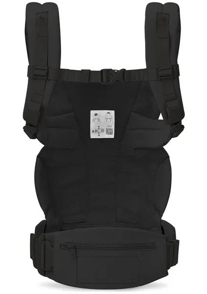 Omni Deluxe Soft Touch %100 Pamuklu (Onyx Black) , 4 Farklı Taşıma Pozisyonlu Ergonomik Kanguru , 0-4 Yaş Yeni Doğan ve Küçük Çocuklar Için