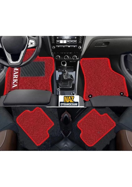 Renault Kangoo 2008 - 2019 Kırmızı Halı Kırmızı Kenar Petek Topuk