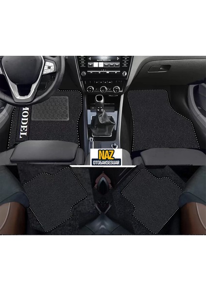 Toyota Corolla 2000-2007 Hatchback Siyah Halı Siyah Kenar Petek Topuk