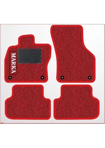 Renault Clio 3 2005-2011 Kırmızı Halı Kırmızı Kenar Petek Topuk