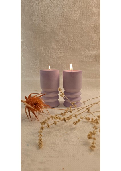 Laurel-Wood Beton Tealight Mumluk