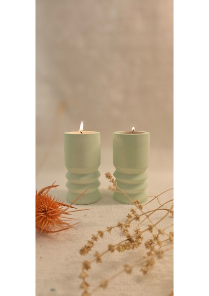 Laurel-Wood Beton Tealight Mumluk